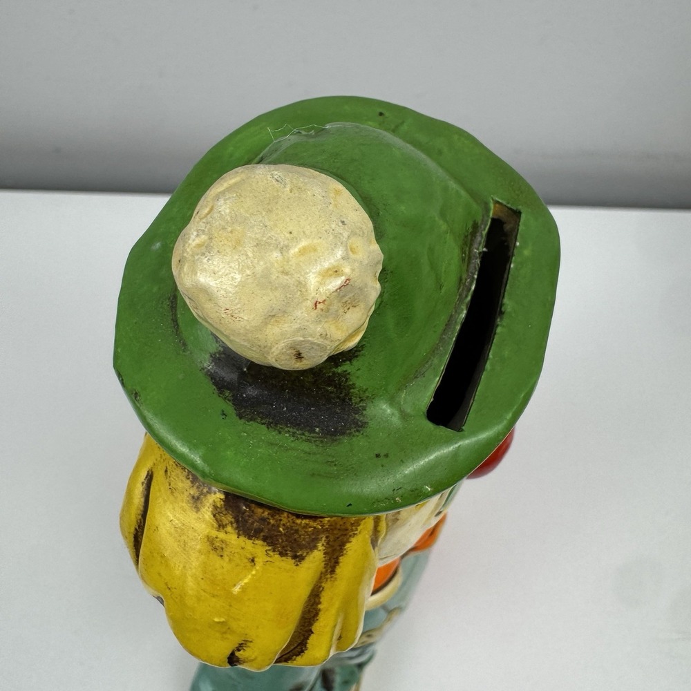Vtg Double-Faced Clown Bank 60s Chalkware‎ Happy Sad Circus Decor - Picture 11 of 13